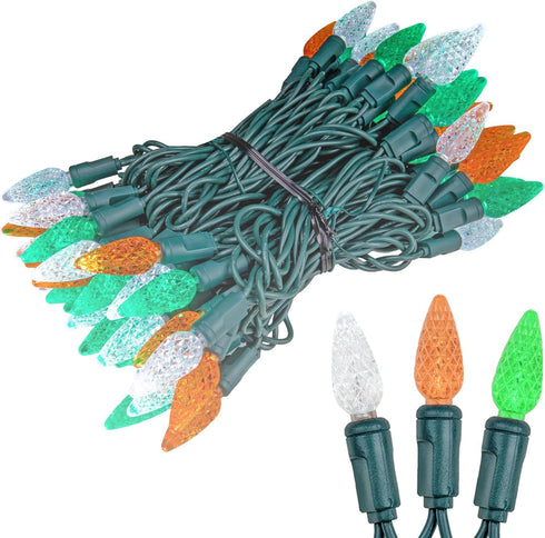 24FT 70 C6 Commercial Novelty Lights LED LED St. Patrick's Day String Lights, Outdoor Christmas Tree Grade LED String