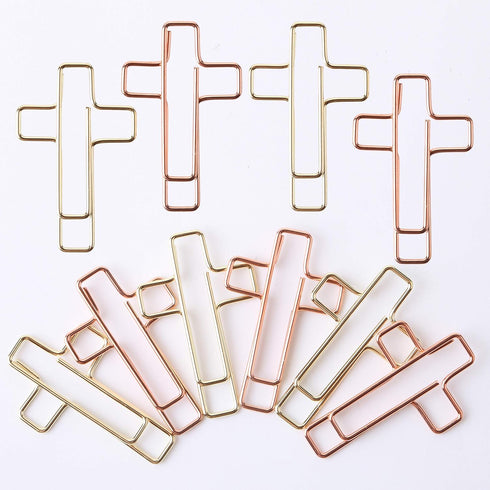 Mr. Pen - Cross Paper Clips, 35 Pack (Gold and Rose Gold Color), Bible Paper Clips, Journaling Supplies for Christian
