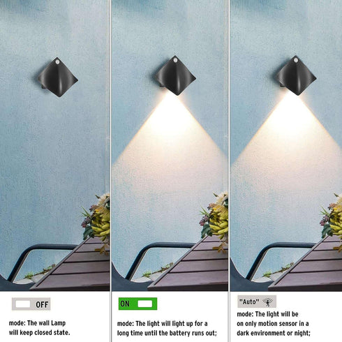 2Pcs Sensor Wall Sconces, Magnetic LED Wall Lights with Motion Detection, Wireless Wall Lamp with Battery Operated