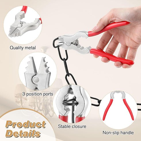 7 Inch Feekoon Chain Pliers, Fixture Link Pliers, Malleable Iron Chain Pincers, Opener Closer Remover Pincers, Light