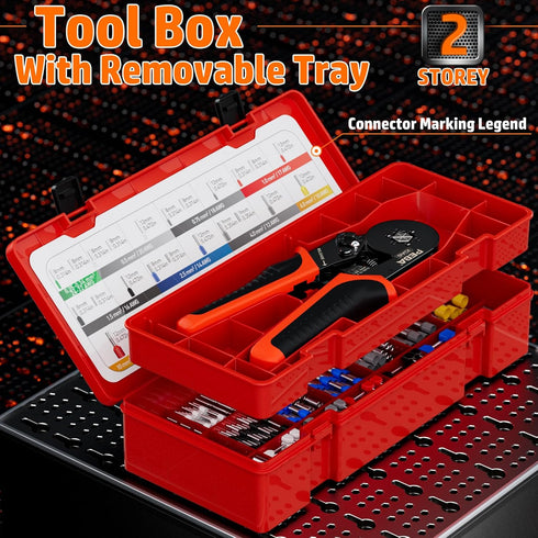 28-7 28 PEBA Hexagonal Ferrule Crimping Tool Kit, AWG Self-Adjusting Ratchet Crimper with Sizes Insulated