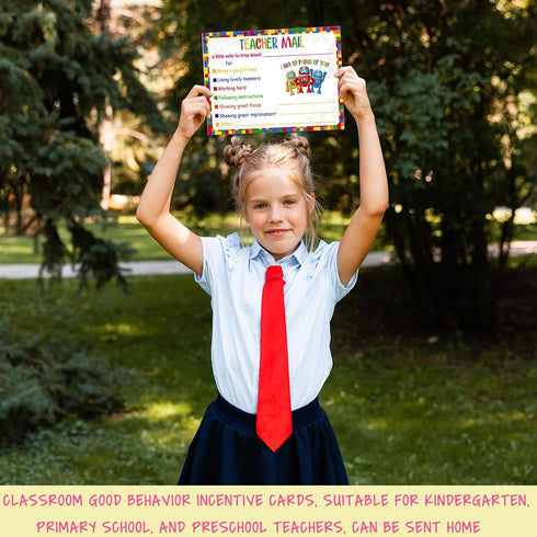VGoghex 50 Teacher Mail Notes to Parents Happy Mail Letter Positive Notes Home from Teacher PCS Building Blocks Pattern