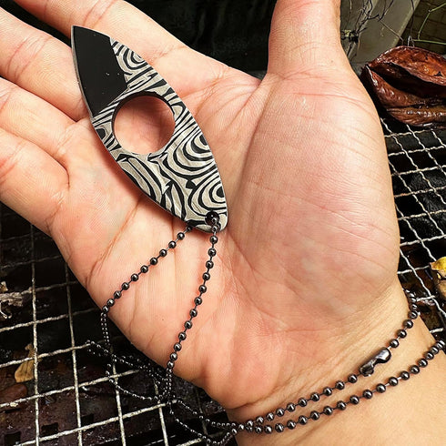 MINI Full Tang Neck Knife with Sheath, Fixed Blade EDC Knife, 3" Small Tool for Men Women