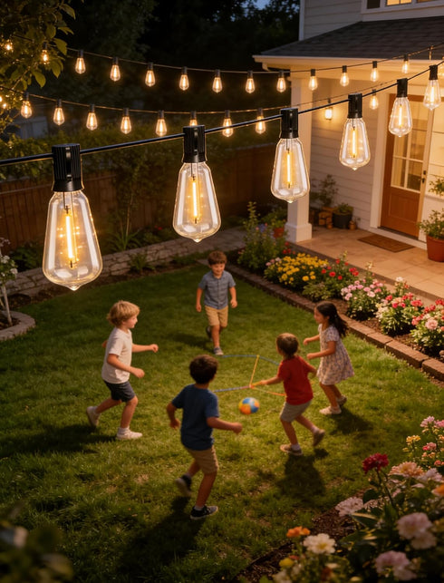 Hobbynors 10-Pack 24V ST38 Bulbs Bulbs (E12 2700K 120V LED Replacement for Outdoor String Lights, Shatterproof Plastic