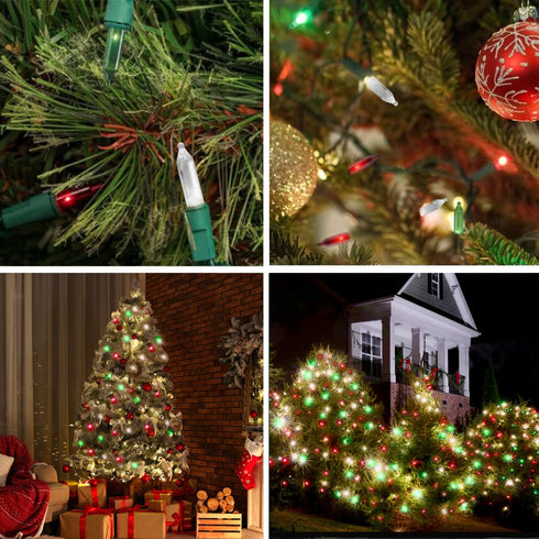 16 100 Bulbs 24.75 Christmas LED Random Twinkle Lights - of Twinkle - LED Red, Green, and Cool White Christmas Tree