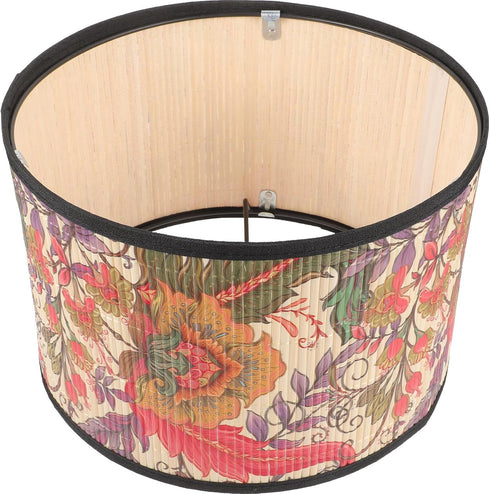 Uonlytech Bamboo Woven Lampshade 11.81 Inch Printed Table Lamp Shade for Bedroom