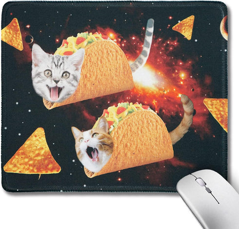 Small Mouse Pad for Kids, Funny Non-Slip Rubber Base Mousepad with Stitched Edge, Washable with Lycra Cloth