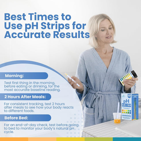 100 4.5-9.0 pH Test Strips for Urine & Saliva Easy-to-Use Strips for Fast, Accurate pH Testing at Home, Get Clear