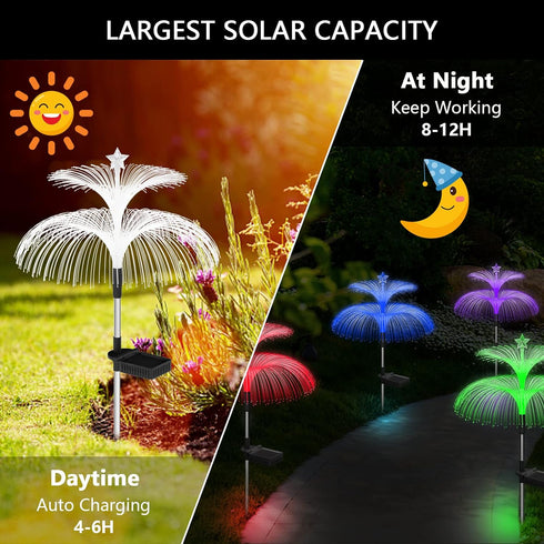 3 Pack 7 Weepong Solar Garden Lights New Upgraded Solar Lights Outdoor Waterproof Color Changing Double Jellyfish