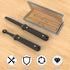 Zentara 2-Piece Set Cardboard Tool Full-Tang Stainless Steel Cutting Knife & Creasing Wheel with Carbonized Wood