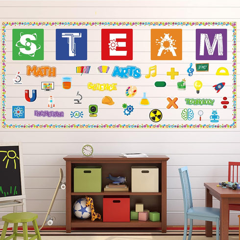 STEAM Bulletin Board Decorations – STAEM Science Bulletin Board Welcome Cutouts for Classroom Decor