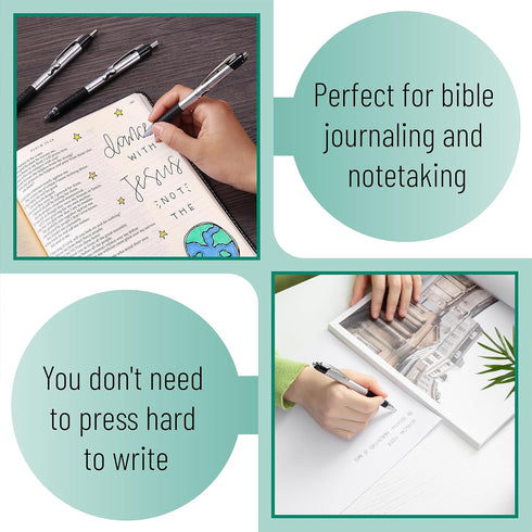 Mr. Pen 24 Pack Bible Pens - Black No Bleed Through, Bible Journaling Supplies, Non-Bleed Fine Point