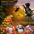 Solar Lights Outdoor Decorative, Watering Can with Cascading Lights, with Cat Silhouette Garden Stakes, Gifts for Mom
