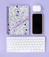 Steel Mill & Co Cute Floral Mini Spiral Notebook, 8.25" x 6.25" Journal with Durable Hardcover, 160 Lined Pages, Purple
