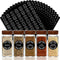 672 Preprinted Spice Labels Book with AZ Index, Minimalist Black Round Stickers
