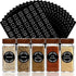 672 Preprinted Spice Labels Book with AZ Index, Minimalist Black Round Stickers