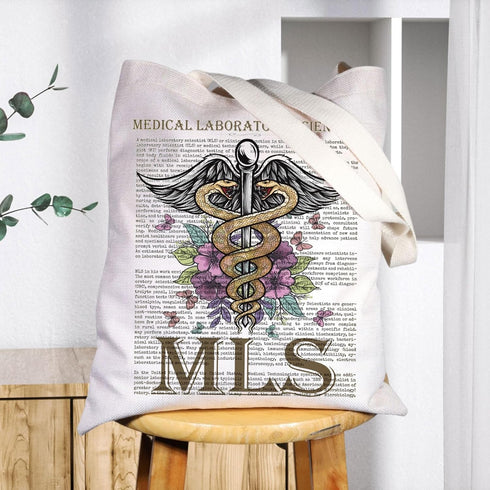Medical Laboratory Scientist Tote Bag, MLS Gifts for Lab Tech Shoulder Bag