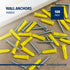 Ribbed Wall Anchors #4-#6 7/8-Inch, 100-Pack Yellow Plastic Anchors with Screws for Drywall/Concrete