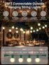 25FT G40 27 Bulbs,Outdoor Frosted Christmas Lights,Globe Christmas Lights with Frosted White String Lights for Outside