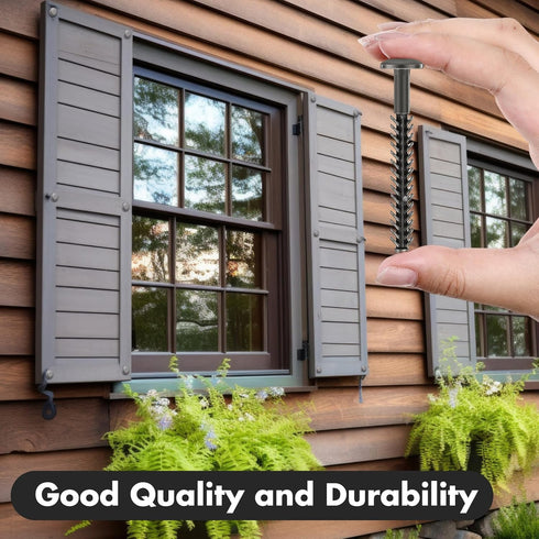 MorningRo 24 Set 3 Inch Vinyl Shutter Fasteners and Plastic Caps Shutter Fastener Spike Peg Loks Windows Outside