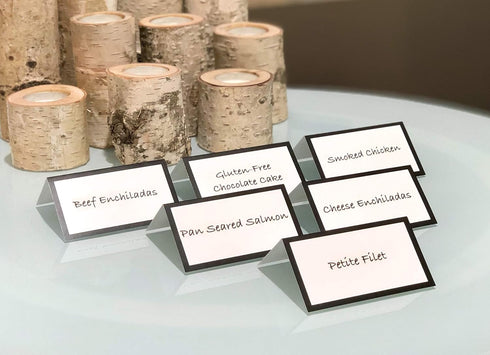 Tented Cards, 50 Folded Wedding Place Cards, 14 pt. Matte Card Stock for Banquet and Cocktail