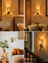 Dimmable 1Pack L LOHAS LED Night Lights Plug into Wall, Night Light with Light Sensor, Amber Boho Nightlight Plug