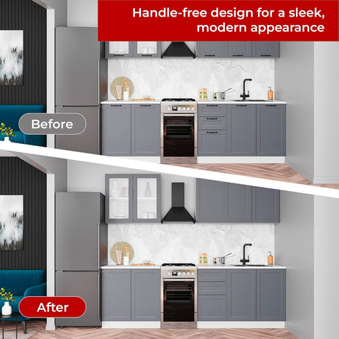 KH866 Black Push-to-Open Style Touch Latch Screw-Mount for Self-Closing Hinges, Cabinet Doors, Soft Close Magnetic