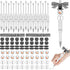Beadable Pens Bulk - Winter Bead Pens with Snowmen Wooden Beads, Black Ink Pen for Christmas Kids School Supplies