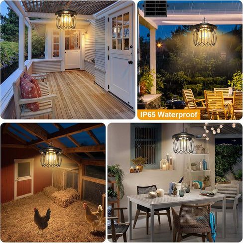 16.5ft Dimmable AEQ Solar Shed Light Outdoor, Gazebo Lights Solar Lights Work Day/Night for Porch Barn Chicken Coop