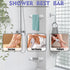LIWEIKE Brushed Nickel Shower Foot Rest Bar Wall Mount Shower Stool for Shaving Legs Non-Slip Scrub Shower Foot Step