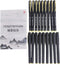 Fengtaiyuan 038P18 Black Gel Ink Rollerball Pens, Comfortable Grip, Ultra Fine 0.38mm, 18-Piece Box