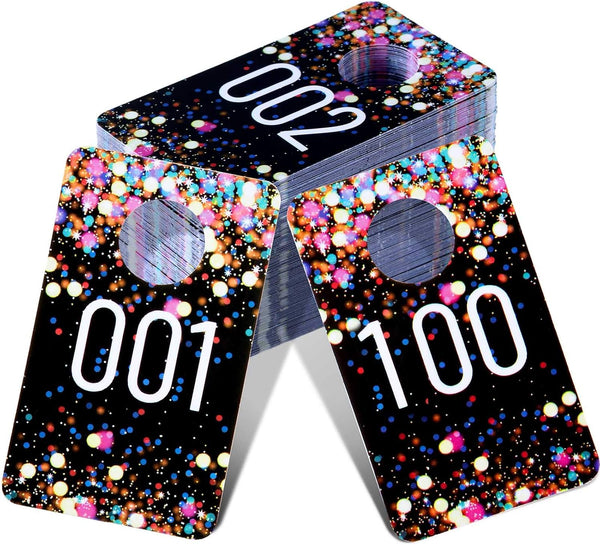Jetec Live Plastic Number Tags, Consecutive Reusable Normal and Mirrored Image Tags for Live Coat Room Hanger Cards