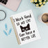 Cat Spiral Notebook Journal, 5.5 x 8.3 inches, Funny Peeking Cat Themed Lined Hardcover Notebook for Cat Lovers