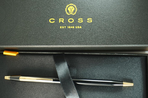 Cross Limited Collection Classic Century Pearlescent Black PVD Barrel and Gold Appointments Ballpoint Pen