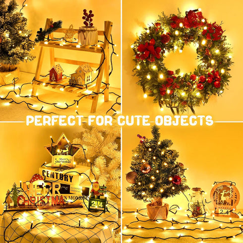 FFZZKJ 100LED 33Ft 8 16.4Ft*2 2-Pack Christmas Lights Outdoor Battery Operated String Lights Total with Timer Modes