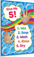Safety Magnets ZOCO Handwashing Poster, Wash Your Hands Sign for Kids, Laminated 12x18, Classroom Decor