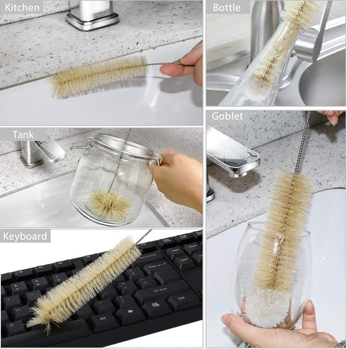 9 Set Set MASTERTOP Pieces Bottle Brush - Long Water Bottle and Straw Brush Cleaning BPA Free Bottle Cleaner Brush