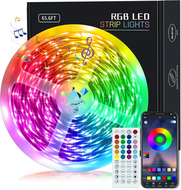 KEELIXIN LED Lights Music Sync RGB LED Strip Lights with APP &