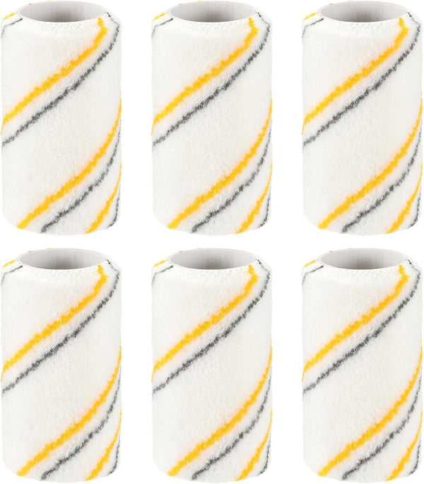 uxcell Paint Roller Cover 4 Inch x 1/4" Nap Mini Acrylic Fibers Brush for Household Painting, 6Pcs