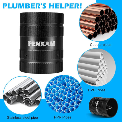 Plumbing Tools - Deburring Tool for Copper/PVC Pipe, Copper Pipe Cleaner, Pipe Reamer for Hard Tube Chamfering, Black