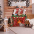 TaoBary Christmas Cardboard Fireplace, 35.4 x 38.6 Inch Red Brick Bulletin Board Decoration with PVC Garland