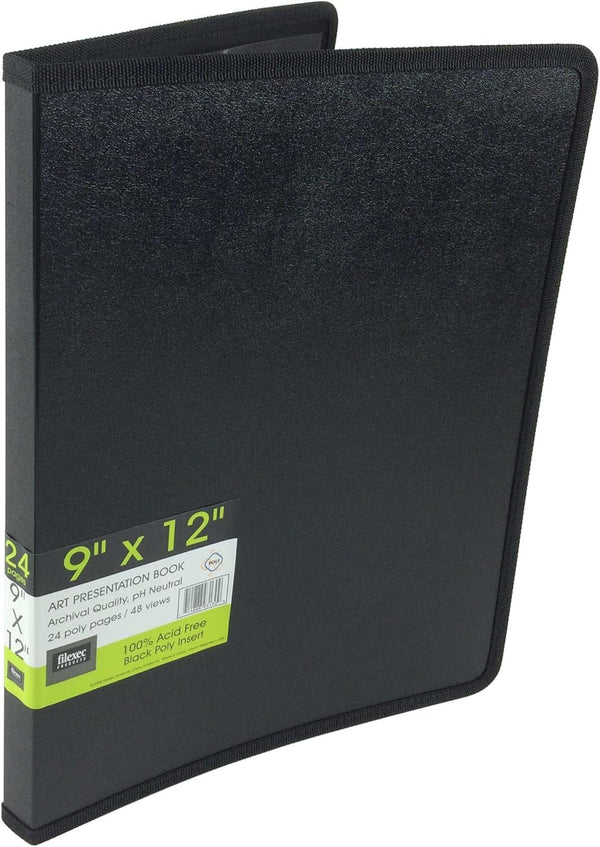 Filexec Products Black Art Presentation Book, 9"x12", 24 Page/48 Views (93130)