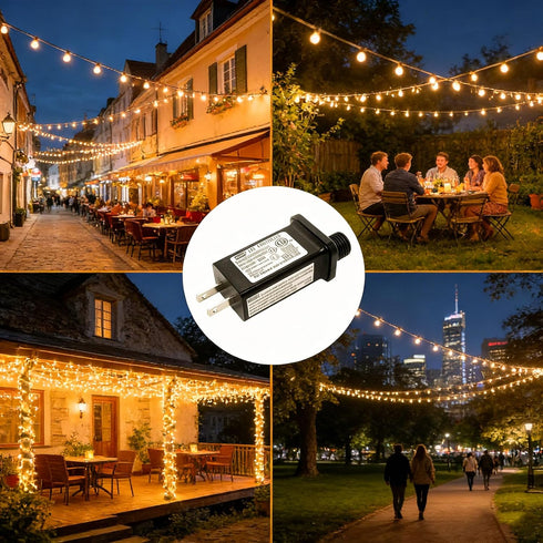 yowin 30V 6W 2 120VAC 60hz 6h 8 2 Bulb Class Power Supply LED Controller, Outdoor Fairy Lights Adapter with Timer