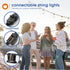 25FT 9 ST38 Bulbs(1 Dimmable 2200K addlon LED Outdoor String Lights Waterproof Patio Lights with Shatterproof