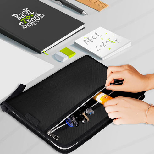 Fireproof Safe Accordion File Organizer Bag, Waterproof Expanding Folder with 14 Pockets, A4 Letter Size