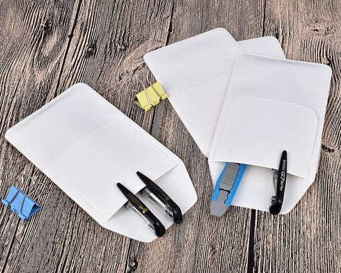 DS. DISTINCTIVE STYLE 10 Pieces PVC Pocket Protectors for School, Hospital, Office Supplies (White)