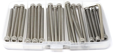 iexcell 25 Pcs Stainless Steel 304 Hex Socket Head Cap Screws Bolts Assortment Kit, M5 x 60/65/70/75/80mm