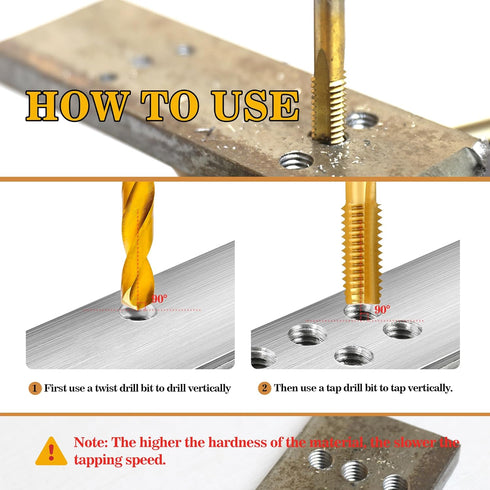 M4x0.7 3.3mm M2 Set, Tap and Drill Bit Kit, HSS Metric Drill and Tap Combination of Drill and Tap Kit for Metal