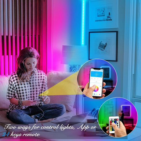 100 5050 Party(2 50 DAYBETTER Led Strip Lights ft Smart with App Remote Control, RGB for Bedroom, Living Room, Home