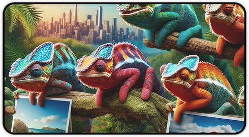 GENERIC Vibrant Chameleon Photoshoot Desk Mat with Colorful Changing Backgrounds
